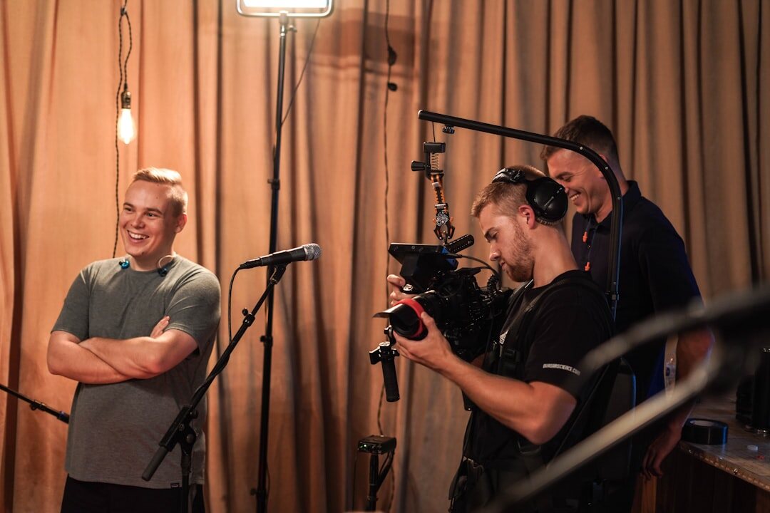 Production team reviewing a live broadcast run sheet together